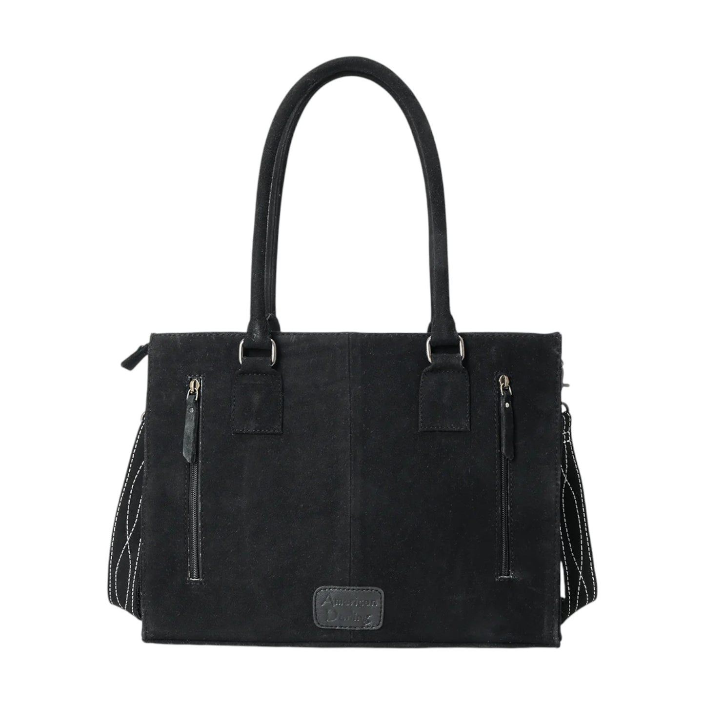 ADBG1553 – Western Suede Leather Tote Bag with Boot Stitch Embroidery