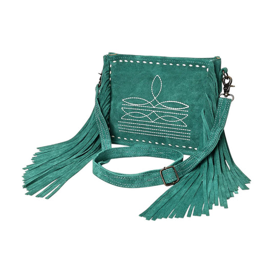 ADBG1572 – Western Suede Leather Crossbody Bag with Boot Stitch Embroidery
