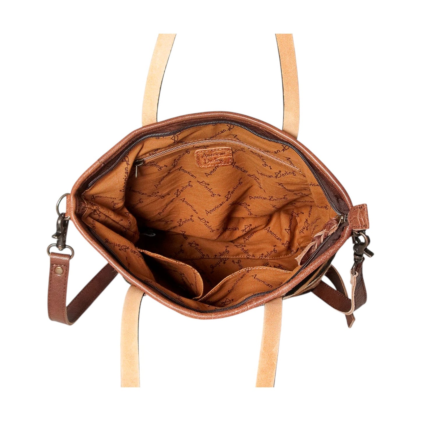 LC-ADBG533C – Patchwork Cowhide & Hair-On Leather Tote Bag | Western Carryall by American Darling