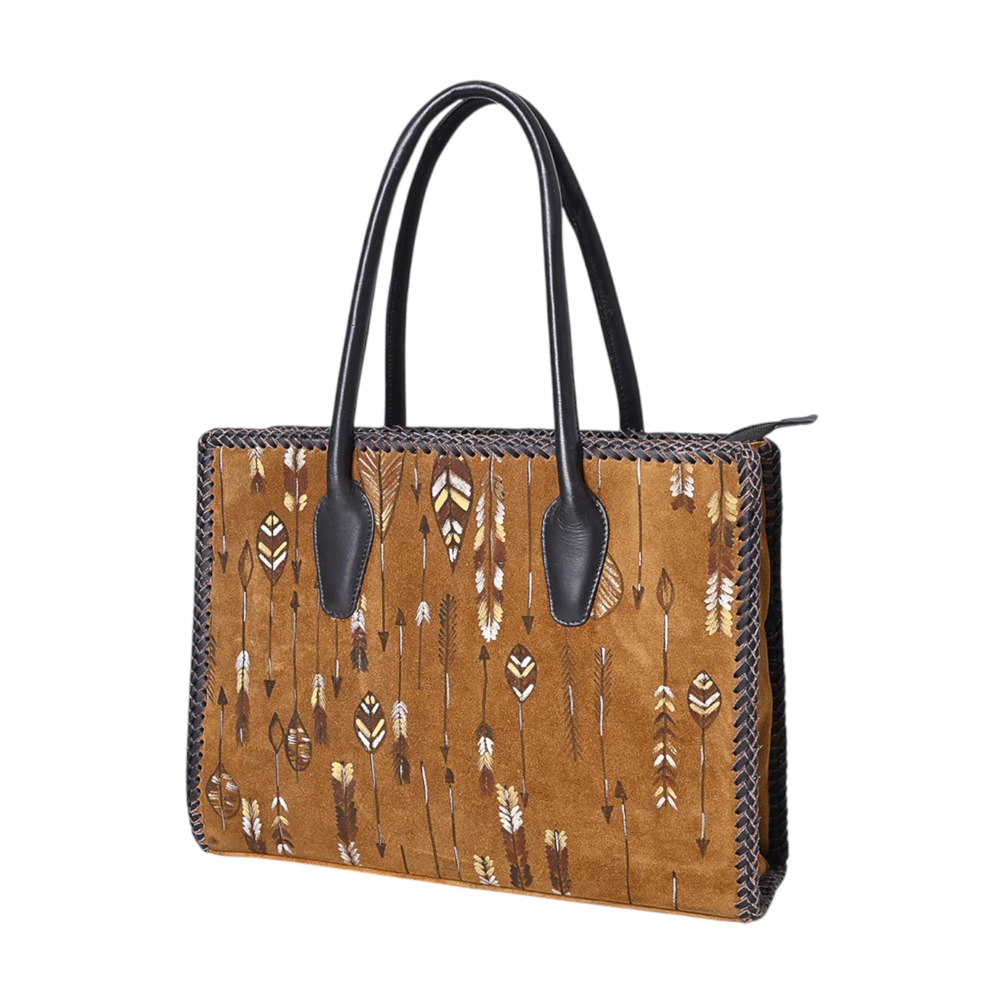 ADBGM556 – Hand-Painted Suede Tote Bag with Adjustable Strap
