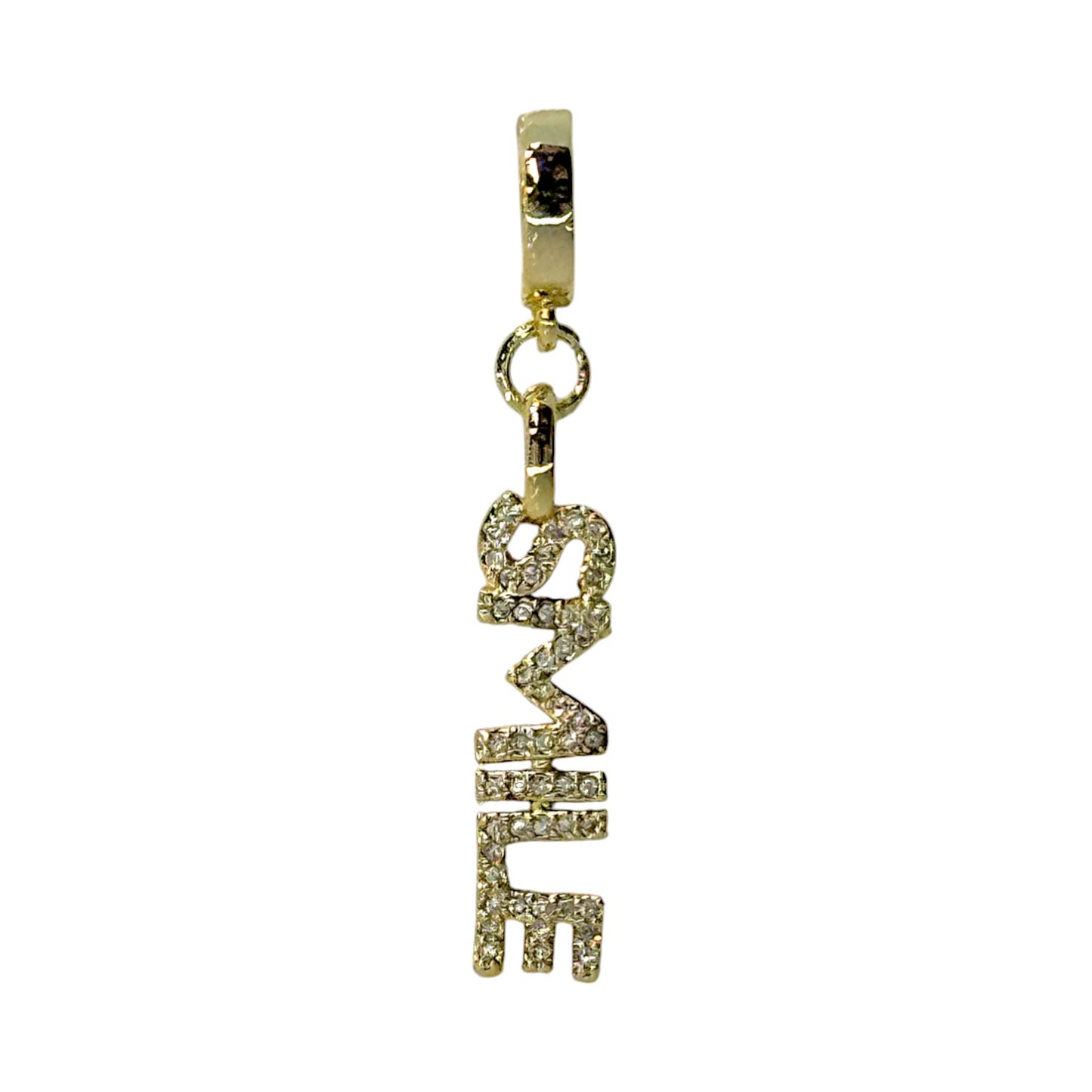 SMILE Word Charm – Rhinestone Accent in Triple Plated 18K Gold with Clasp
