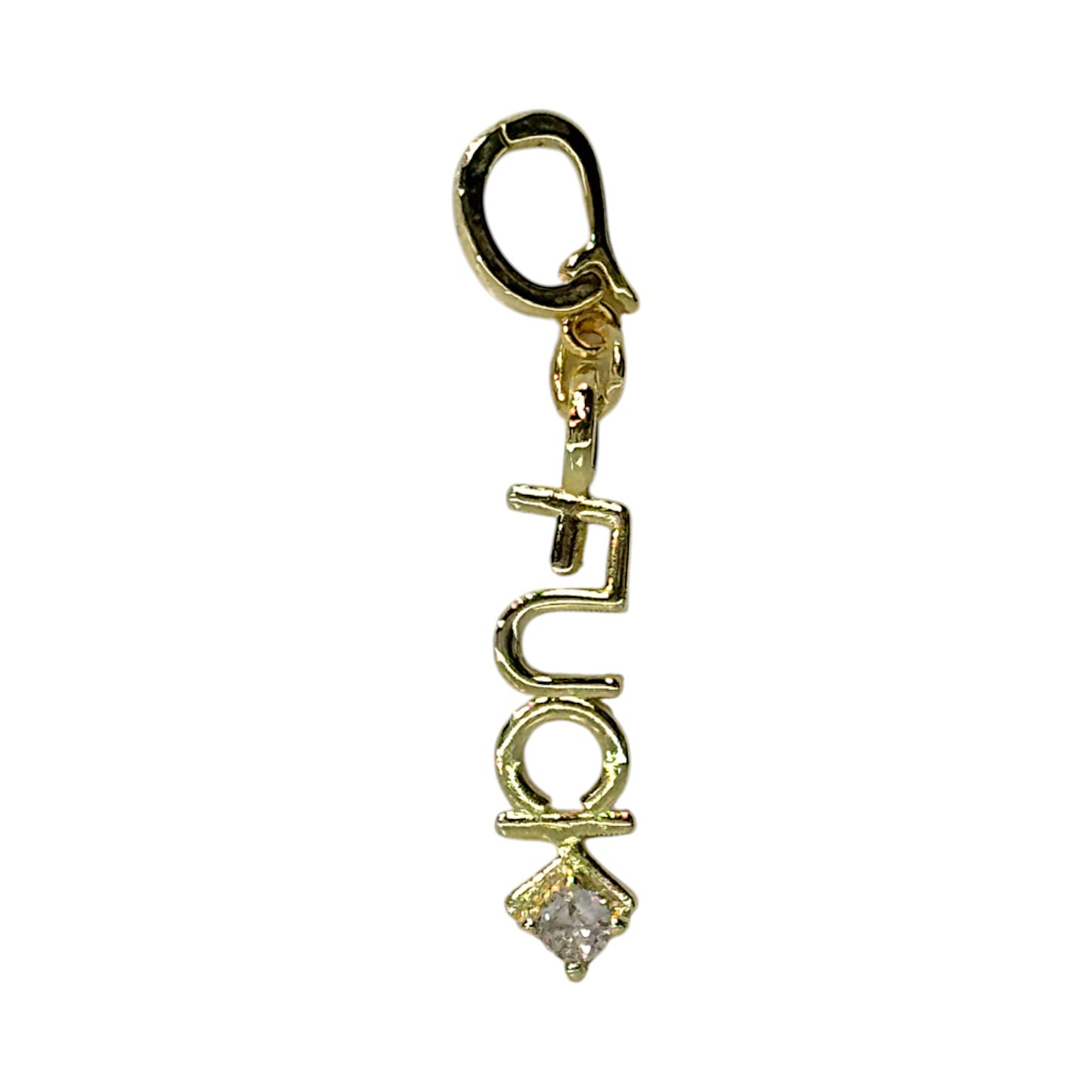 Edgy “F***” Word Charm – Triple Plated 18K Gold with Clasp & CZ Accent