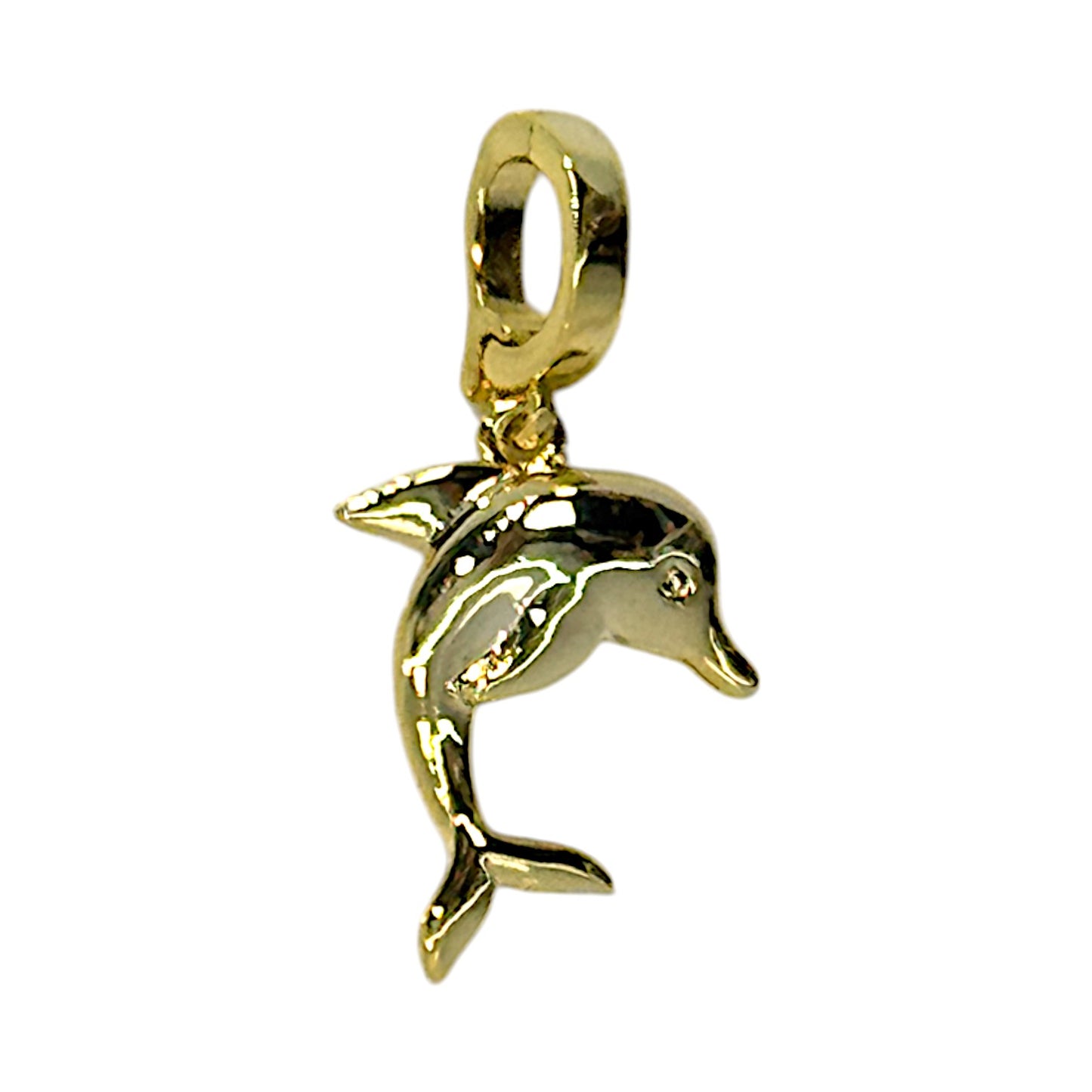 Gold Dolphin Charm – Clip-On Ocean Charm for Necklaces, Bracelets & More