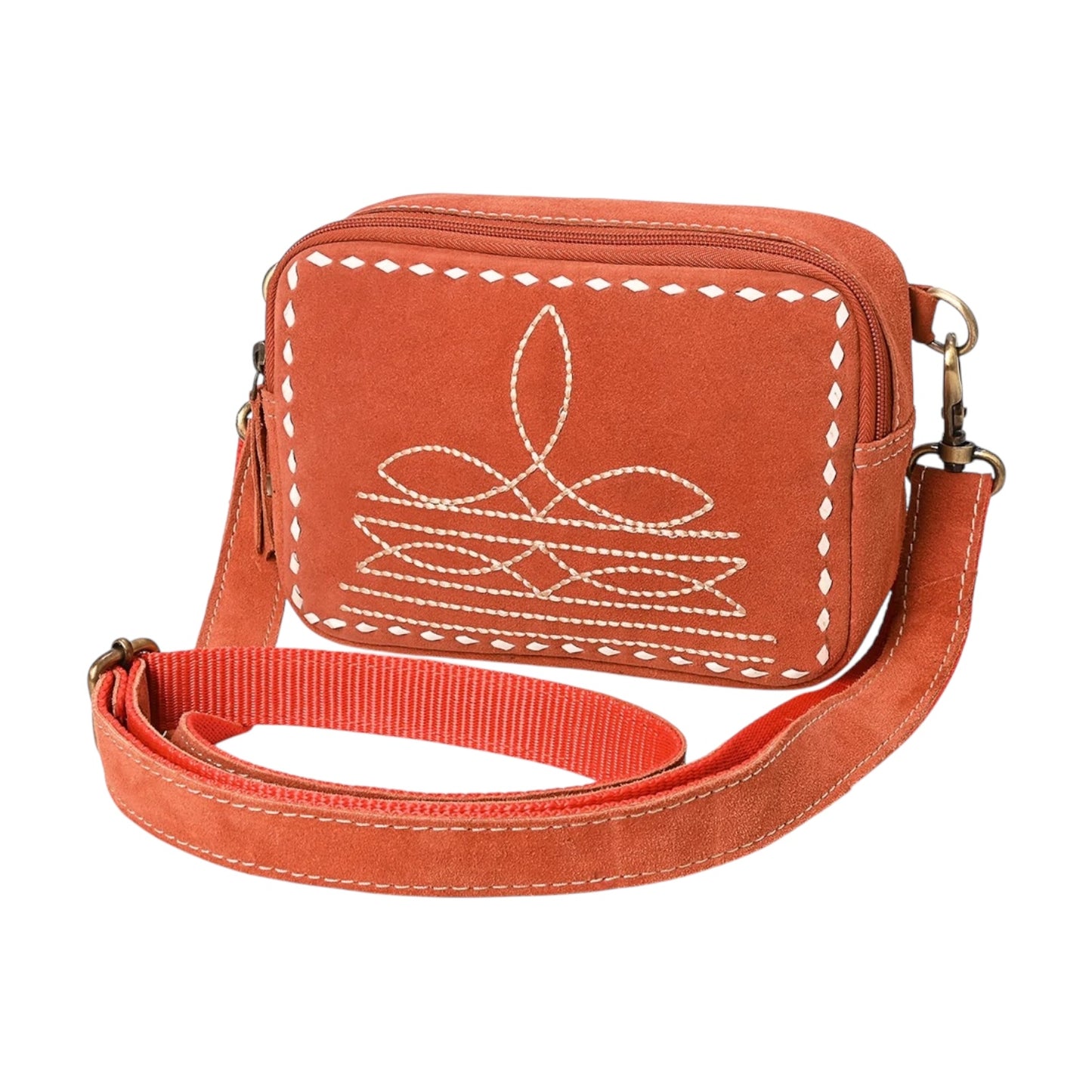 ADBGA710 – Suede Boot Stitch Crossbody Bag