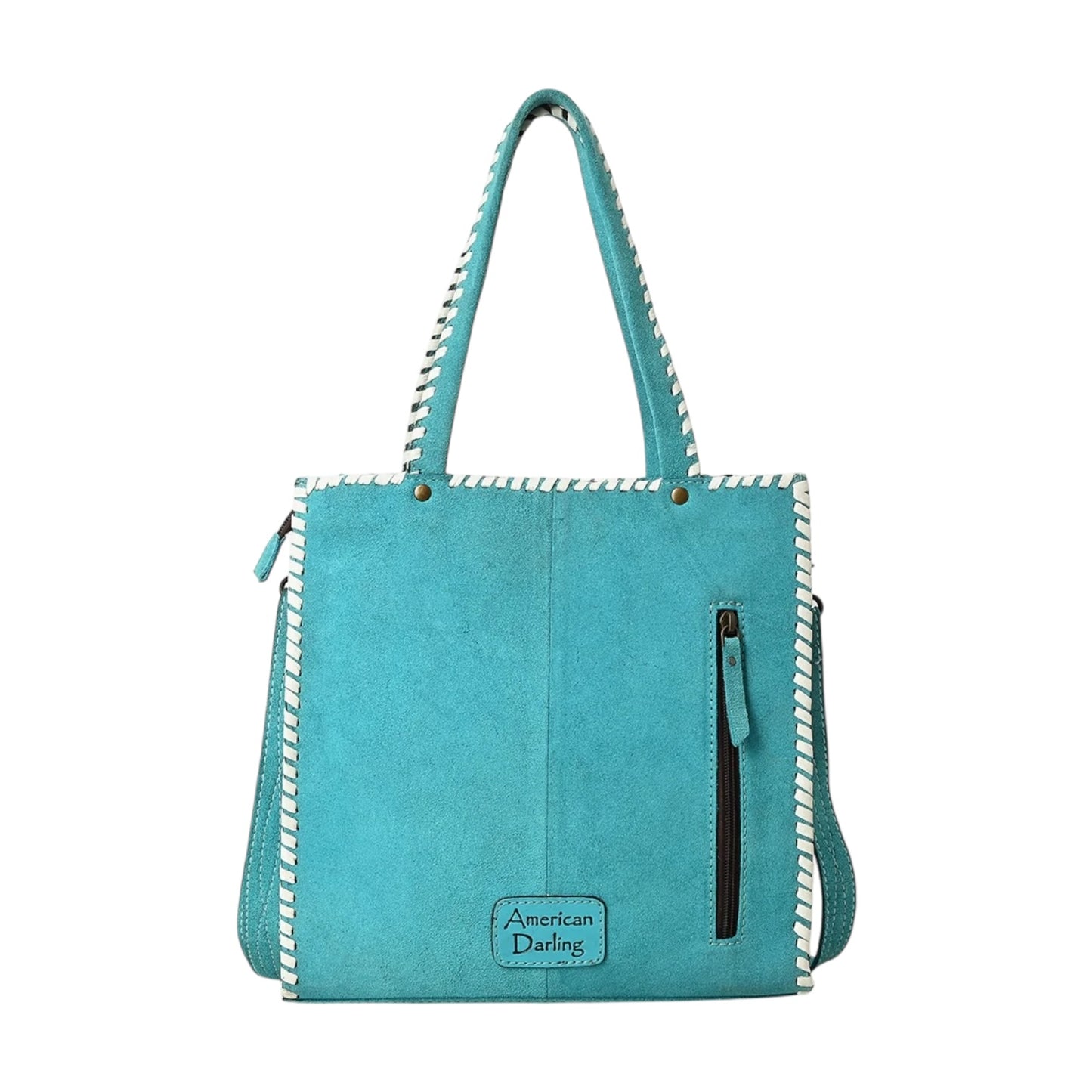 ADBG1590 – Western Suede Boot Stitch Tote Bag with Shoulder Strap