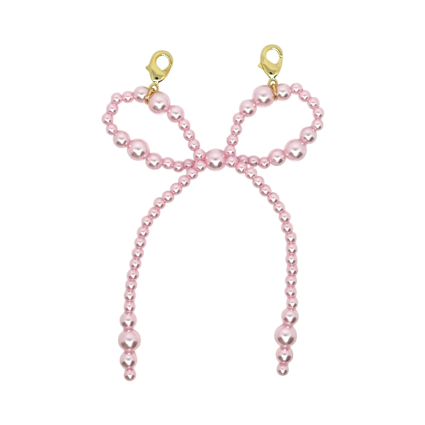 Pink Pearl Bow Shoe Charm – 18K Gold Plated Sneaker Accessory