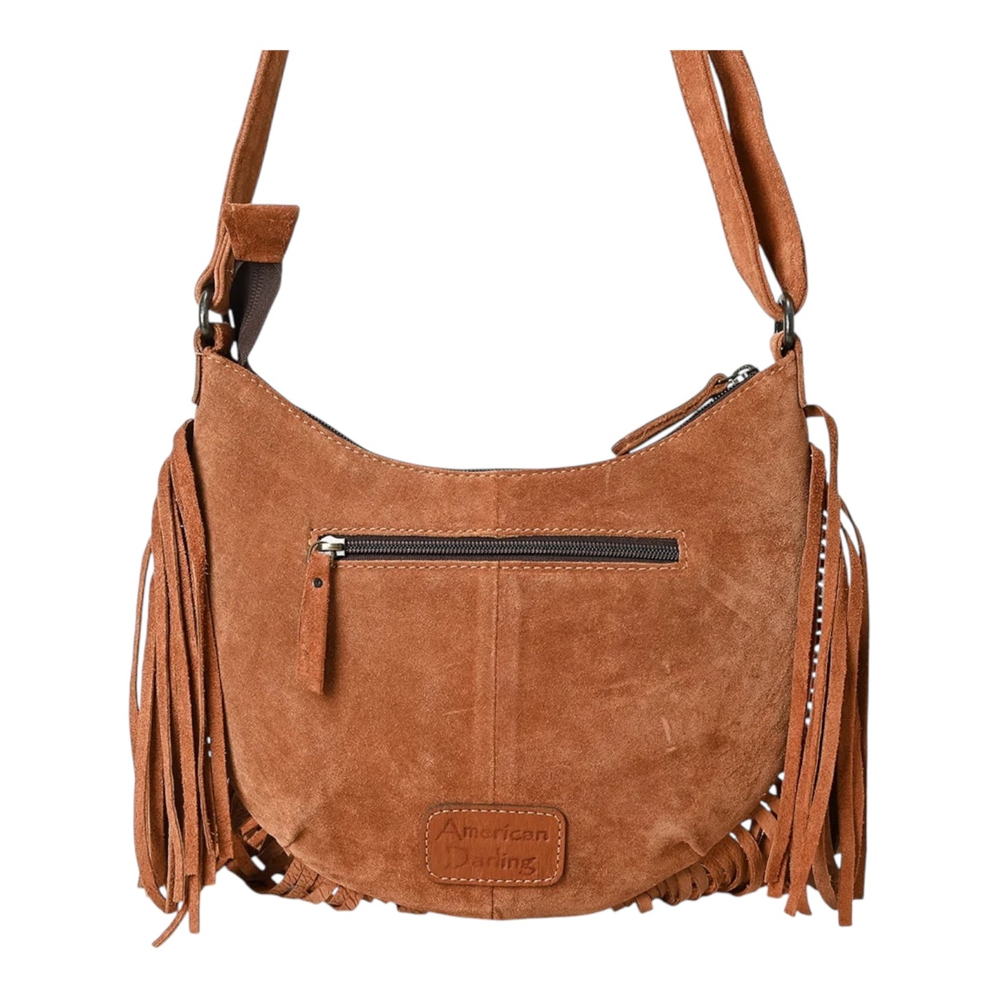 ADBG1625 – Western Suede Fringe Crossbody with Boot Stitch Embroidery