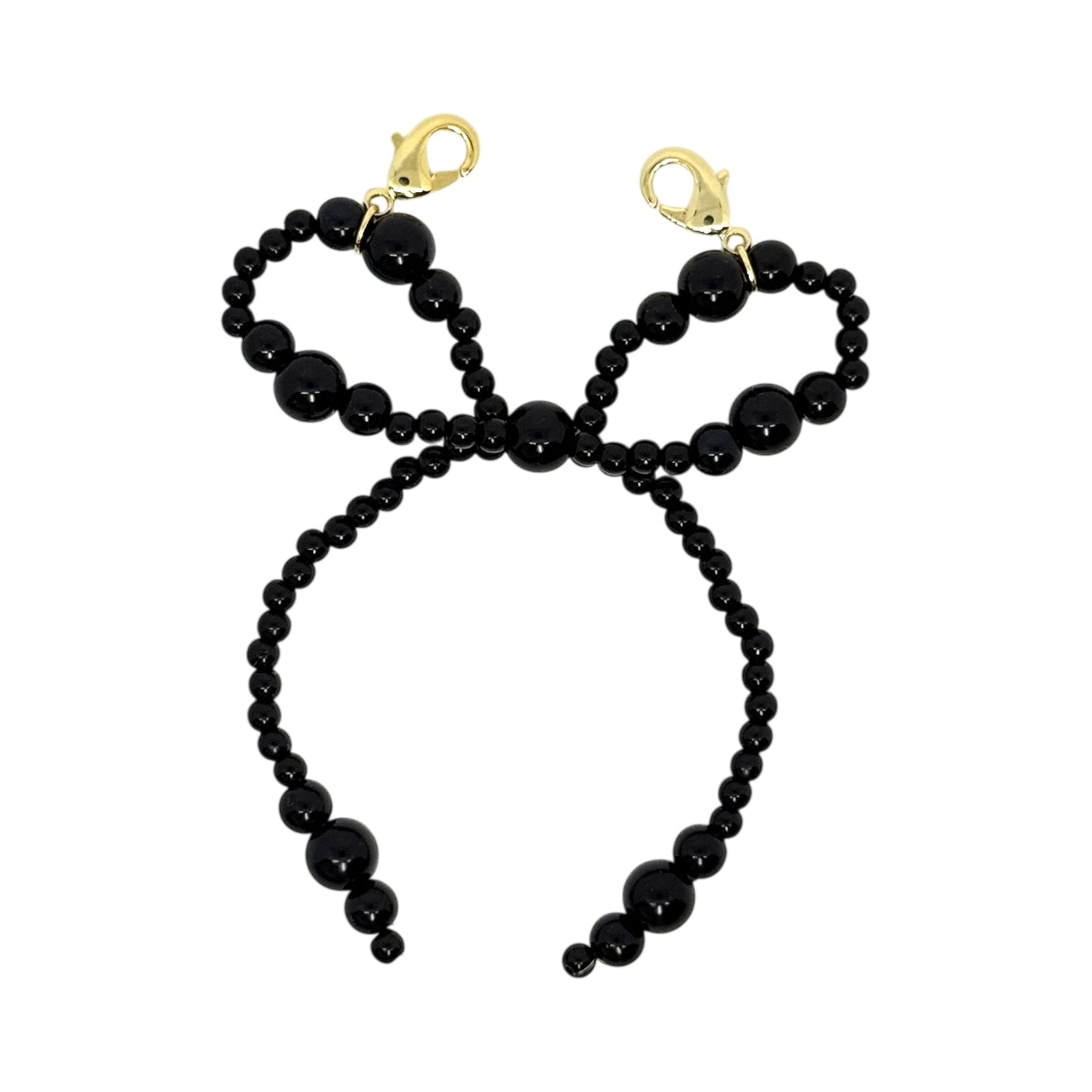 Black Pearl Bow Shoe Charm – 18K Gold Plated Sneaker Accessory