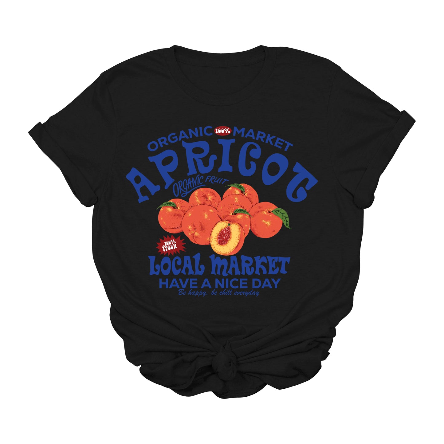 Retro Apricot Graphic T-Shirt | Organic Fruit Market Tee | Cute Vintage Style Unisex Shirt | Soft Local Market Shirt for Women | Aesthetic Farmer’s Market T-Shirt | Summer Fruit Tee