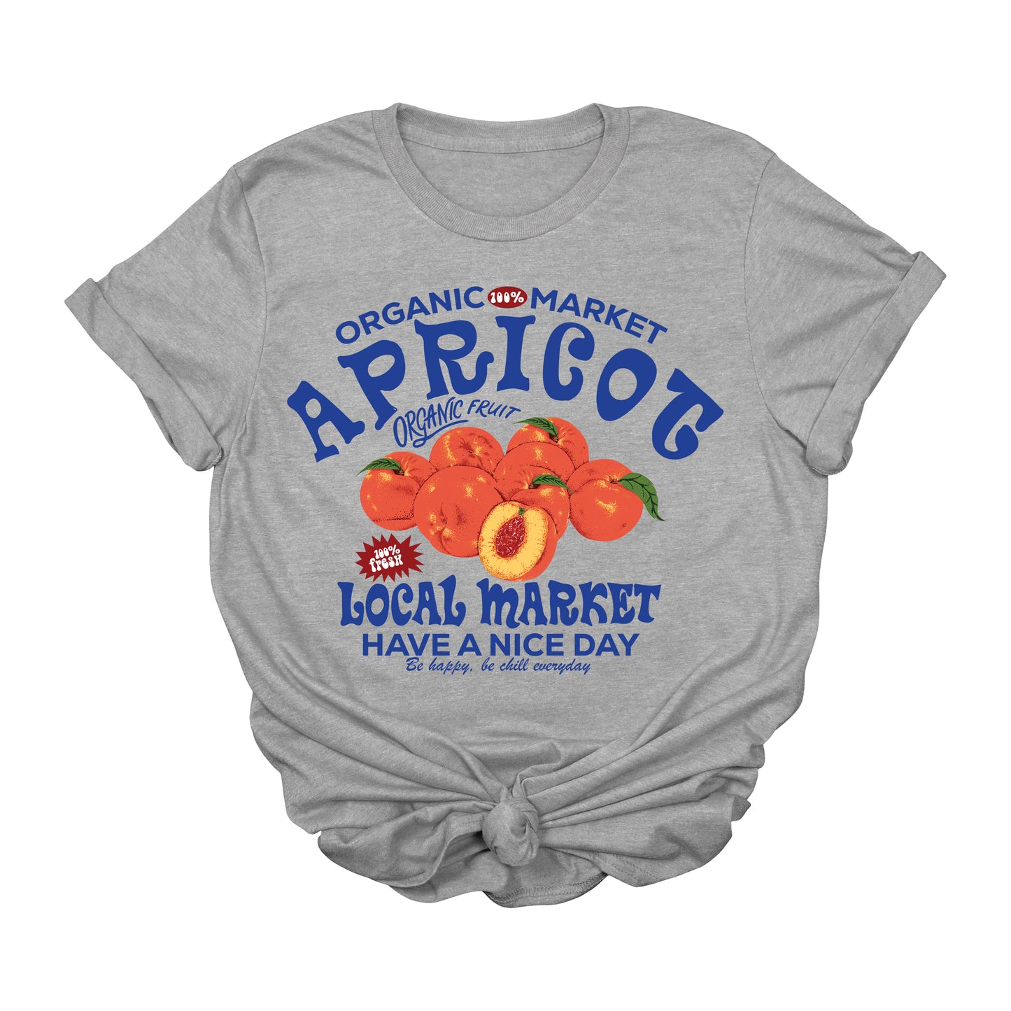 Retro Apricot Graphic T-Shirt | Organic Fruit Market Tee | Cute Vintage Style Unisex Shirt | Soft Local Market Shirt for Women | Aesthetic Farmer’s Market T-Shirt | Summer Fruit Tee
