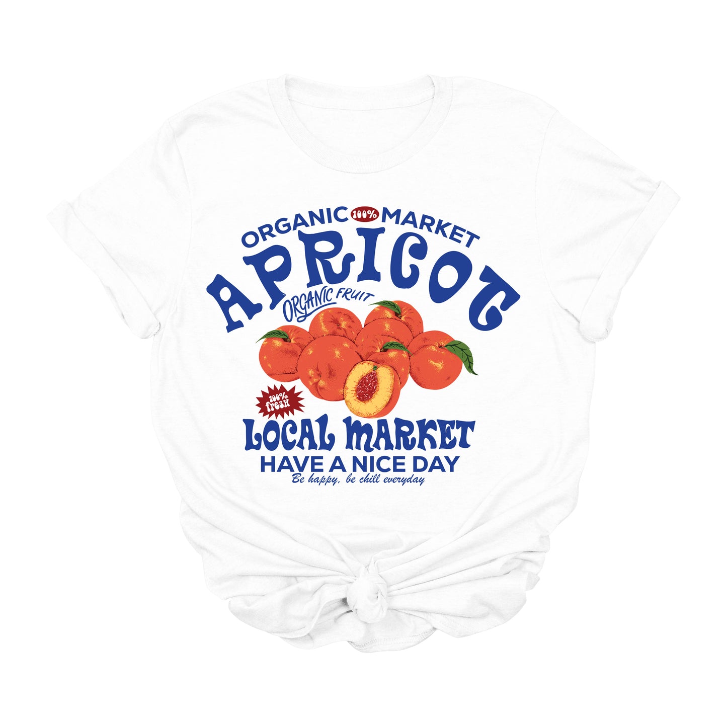 Retro Apricot Graphic T-Shirt | Organic Fruit Market Tee | Cute Vintage Style Unisex Shirt | Soft Local Market Shirt for Women | Aesthetic Farmer’s Market T-Shirt | Summer Fruit Tee