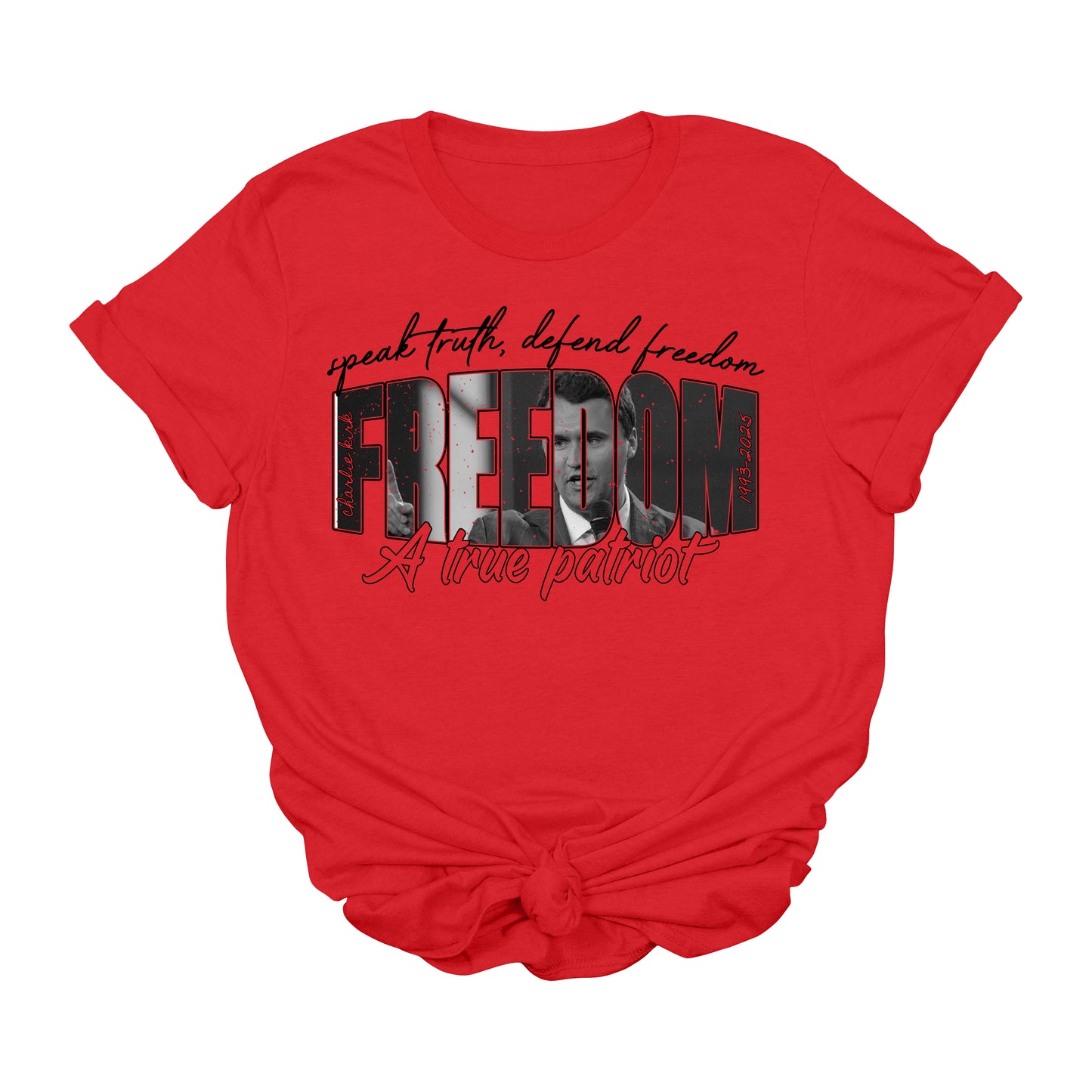 Charlie Kirk Freedom A True Patriot Pink T-Shirt β Speak Truth Defend Freedom Tee