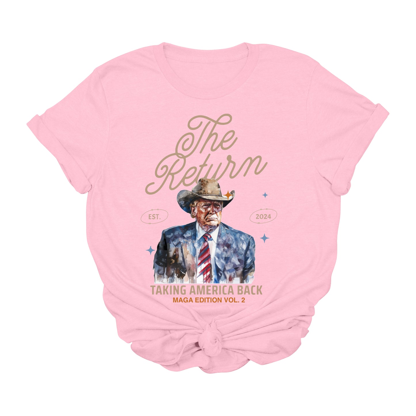 The Return Trump T-Shirt | MAGA Edition Vol. 2 Cowboy Graphic Tee | Conservative Western Patriotic Shirt | Political Apparel USA