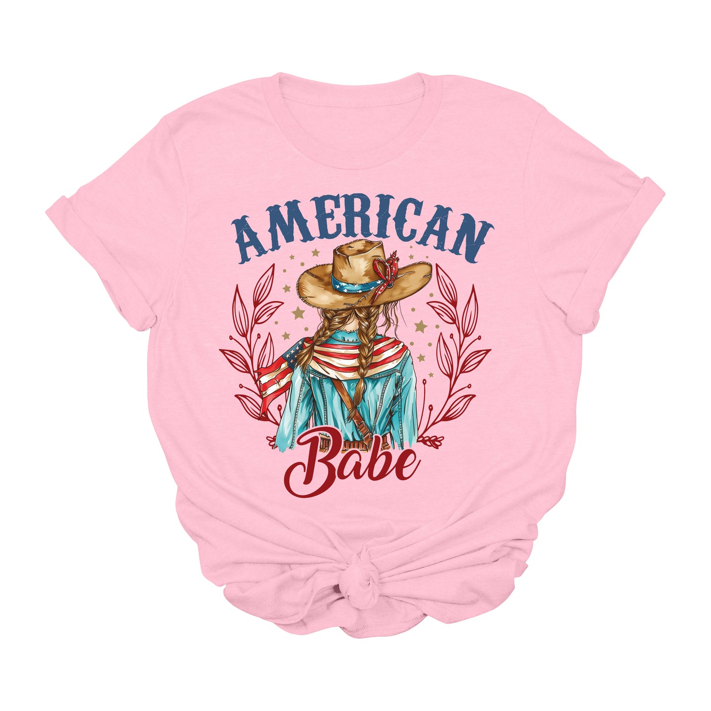 American Babe Cowgirl Graphic Tee – Western Patriotic 4th of July Shirt for Women