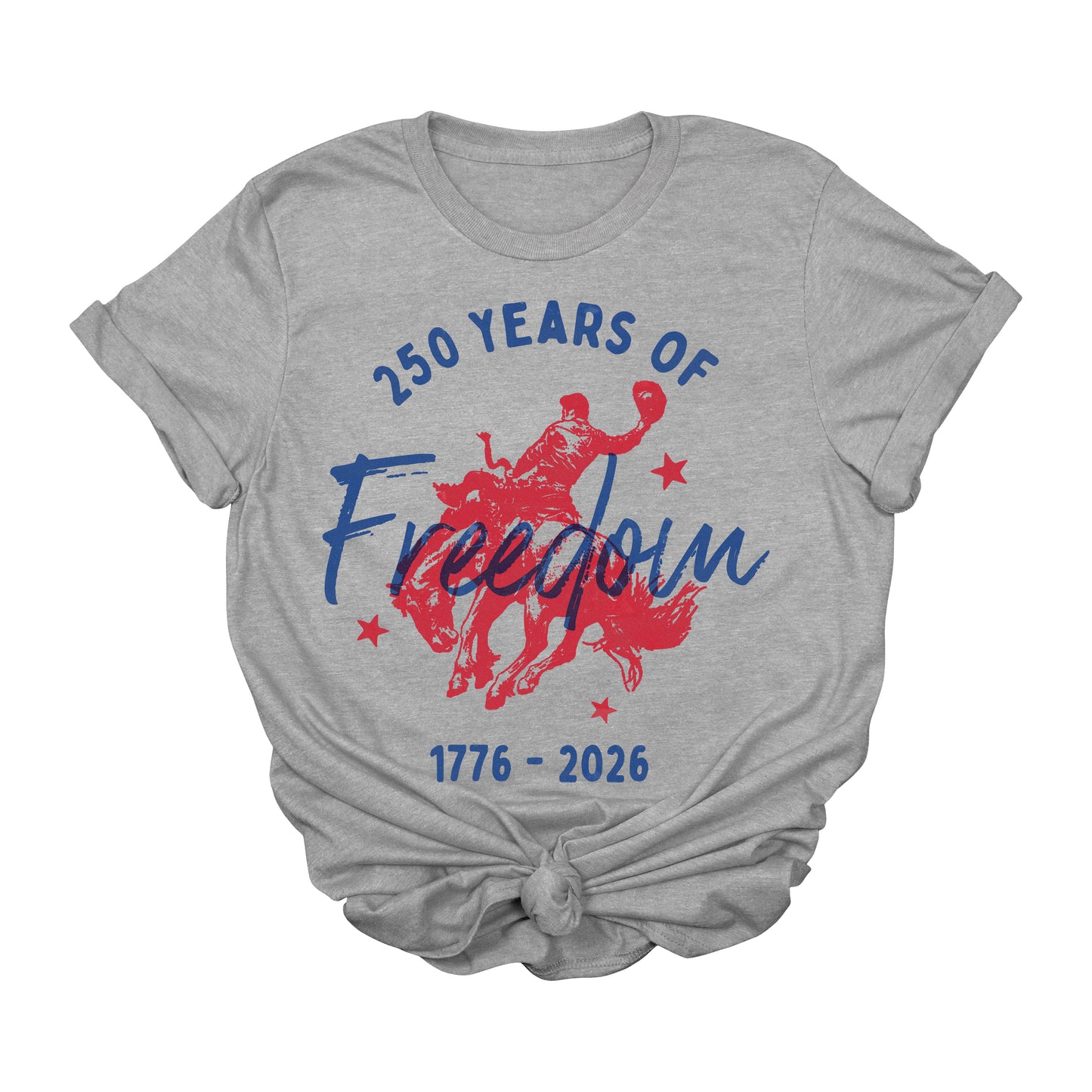 250 Years of Freedom Patriotic Rodeo Tee | 1776-2026 Americana Graphic T-Shirt