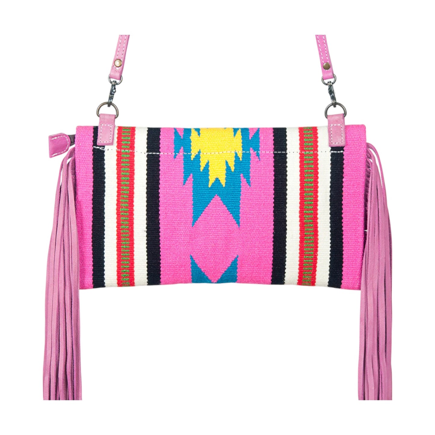 ADBG664E Saddle Blanket Crossbody Bag – Hand Tooled Leather Fringe Purse by American Darling