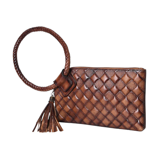 ADBGM615 – Quilted Leather Western Clutch Bag with Elbow Strap Ring
