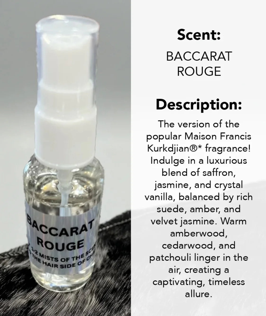 Baccarat Rouge Fragrance Oil | Inspired Luxury Scent | Unisex Car & Drawer Freshener Spray