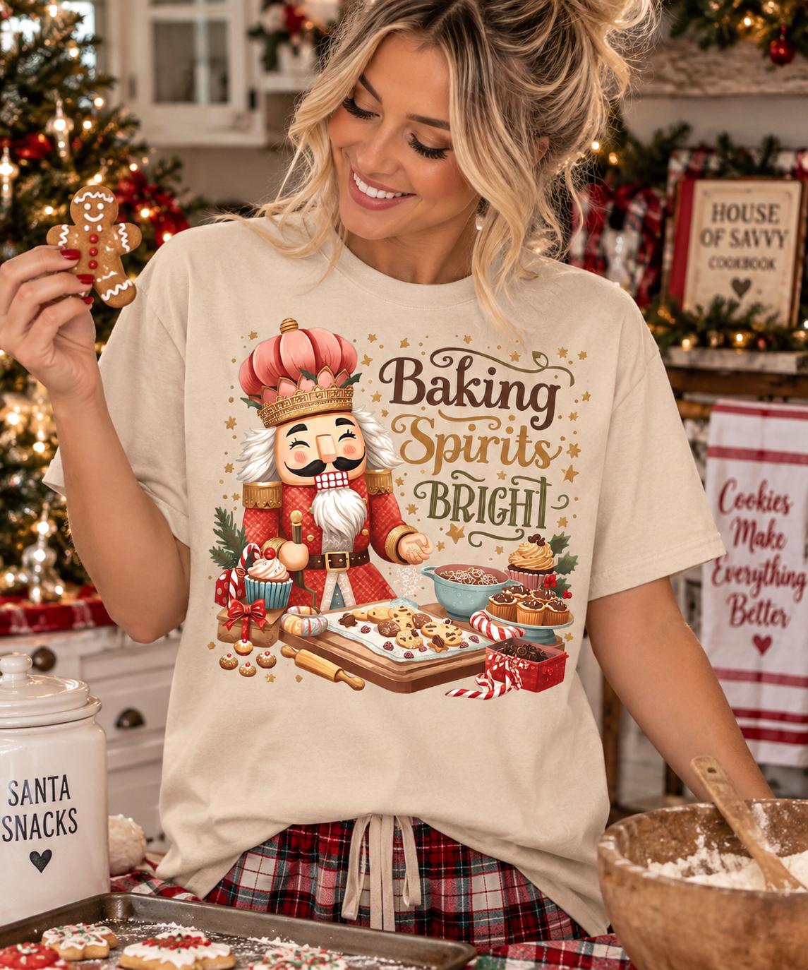 Baking Spirits Bright Nutcracker Christmas Baking Tee