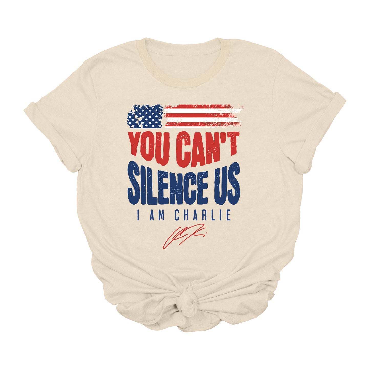 You Can’t Silence Us I Am Charlie Patriotic Graphic T-Shirt – Free Speech USA Tee