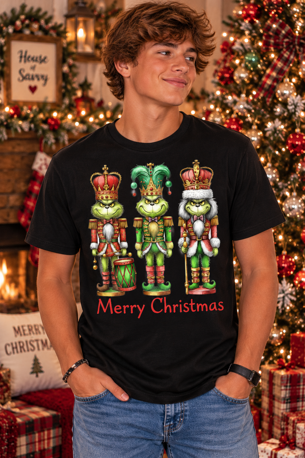 Merry Christmas Mischievous Nutcracker Graphic Tee