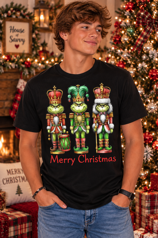 Merry Christmas Mischievous Nutcracker Graphic Tee