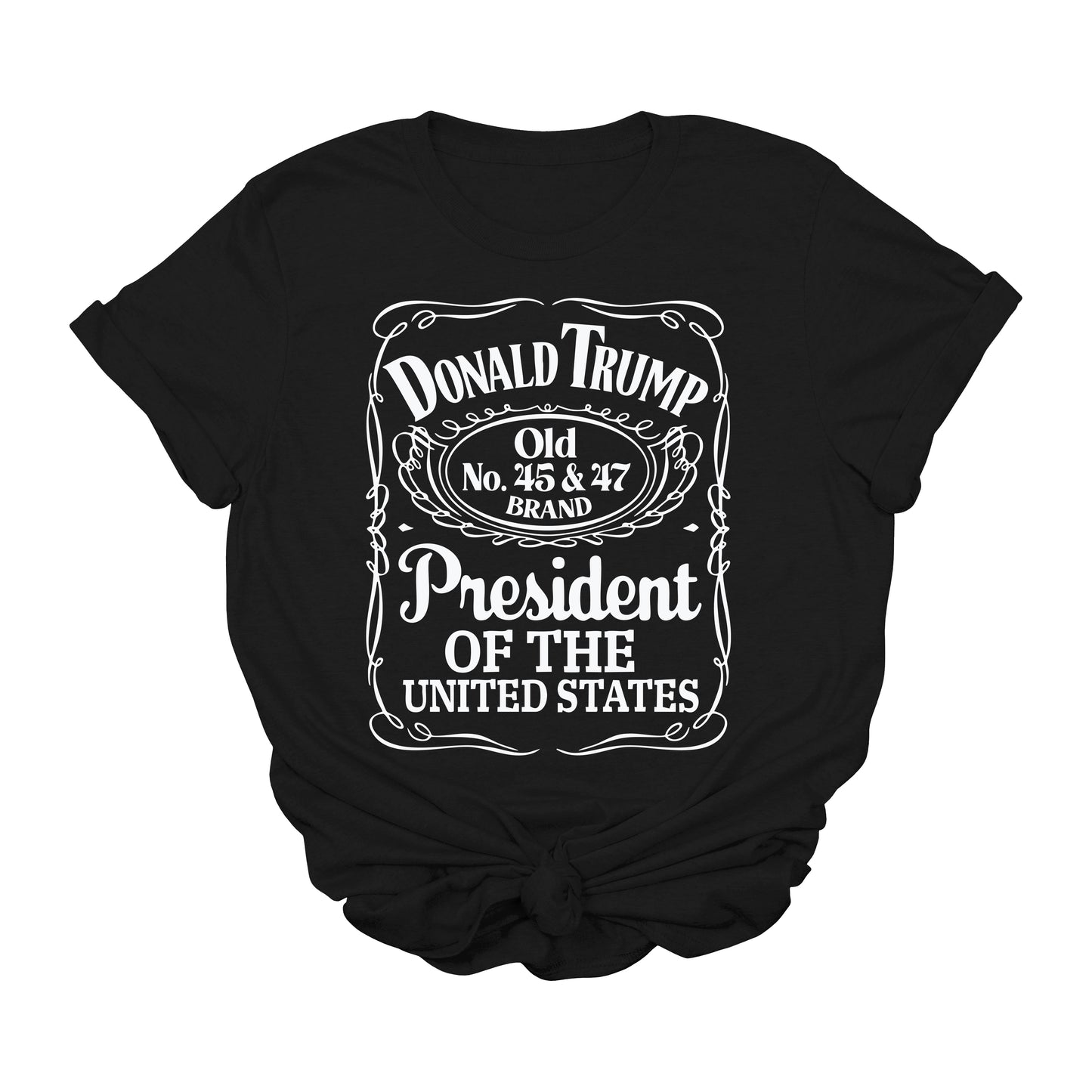 Donald Trump 45 & 47 President T-Shirt | Old No. 45 & 47 Label Graphic Tee | Patriotic Political Shirt | USA Election 2024 Shirt | Unisex Conservative Tee