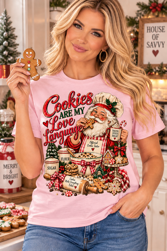 Cookies Are My Love Language Christmas Graphic Tee