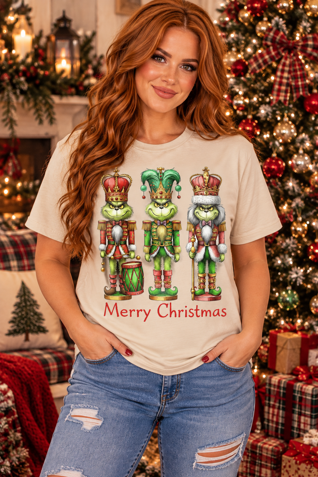Merry Christmas Mischievous Nutcracker Graphic Tee