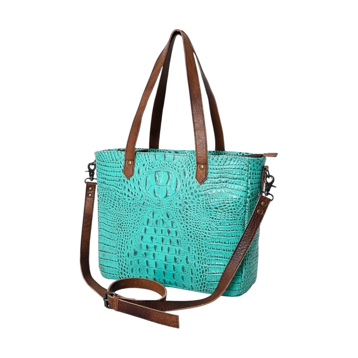 Crocodile Embossed Genuine Leather Western Handbag – ADBG957 American Darling Purse