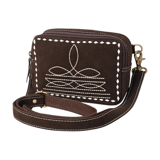 ADBGA710 – Suede Boot Stitch Crossbody Bag