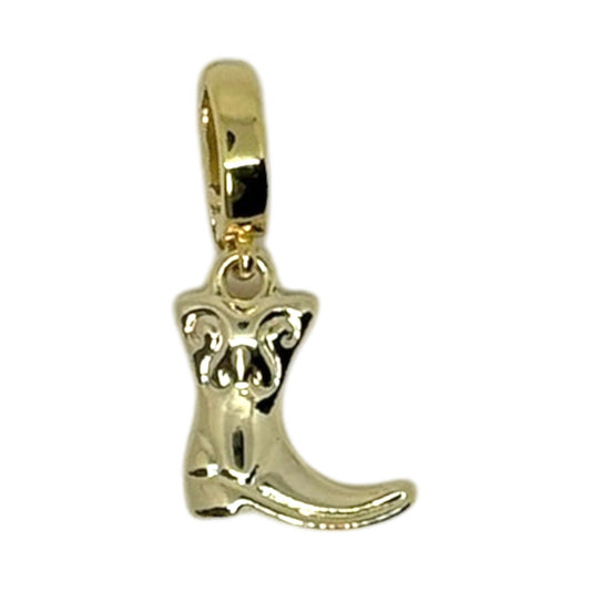 Cowboy Boot Charm – Triple Plated 18K Gold Western Clasp Charm