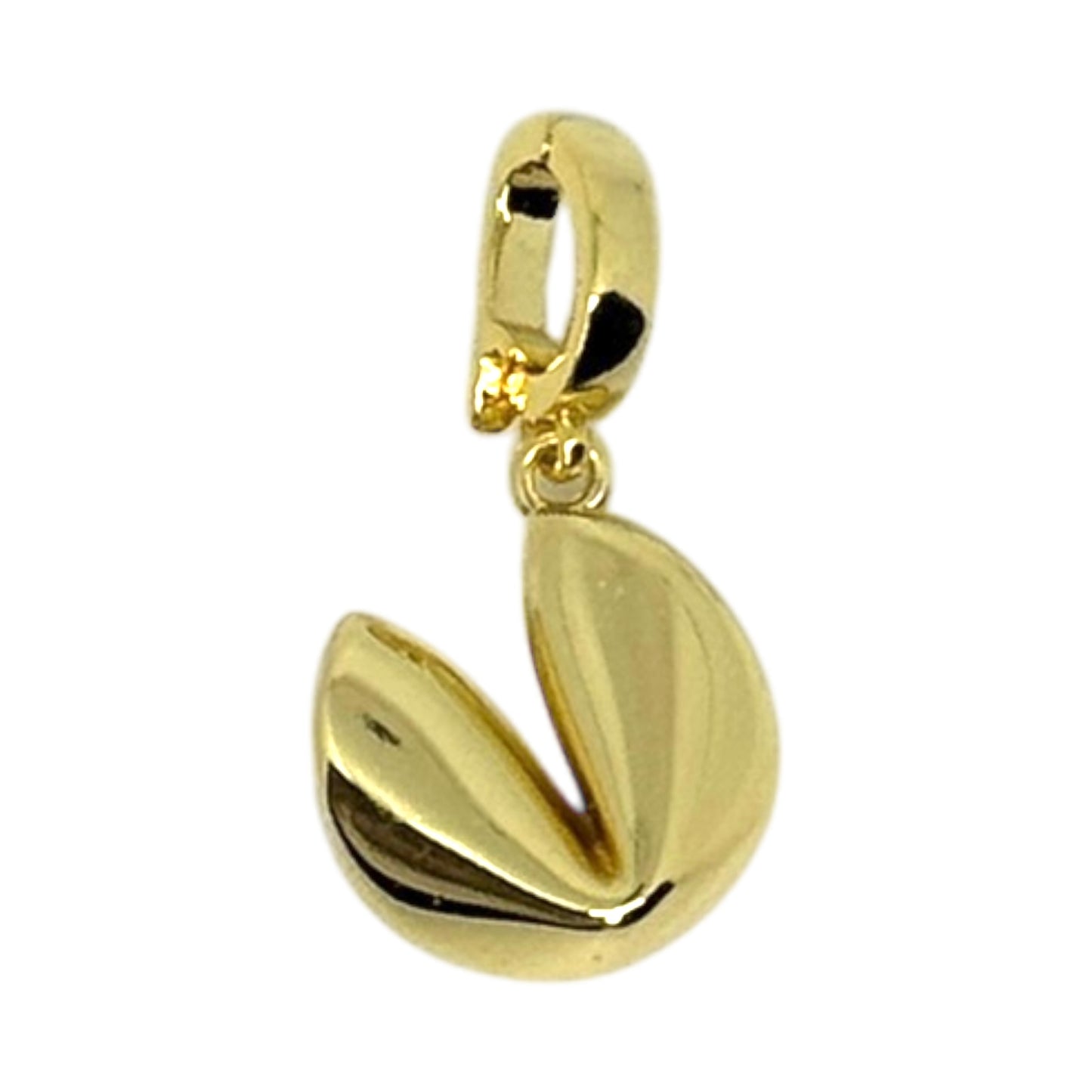 Fortune Cookie Charm – 18K Gold Plated Pendant with Clasp