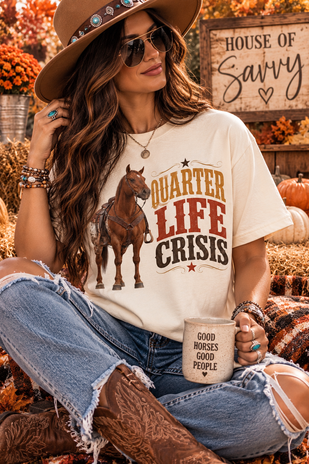 Quarter Life Crisis Horse Graphic Tee