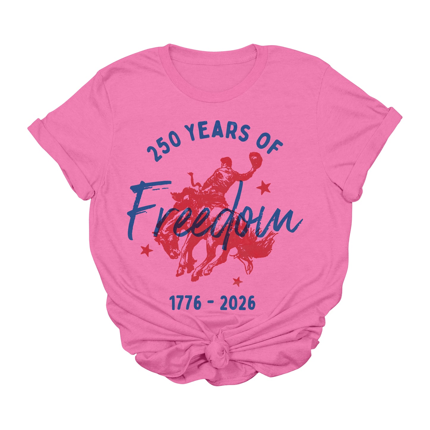 250 Years of Freedom Patriotic Rodeo Tee | 1776-2026 Americana Graphic T-Shirt