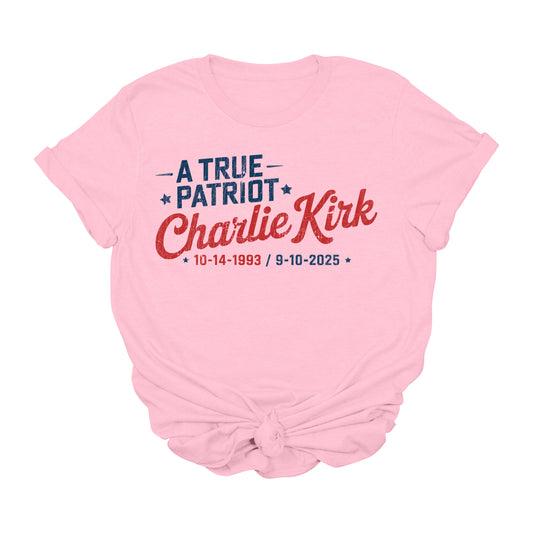 Charlie Kirk A True Patriot Vintage T-Shirt – Charlie Memorial Tee