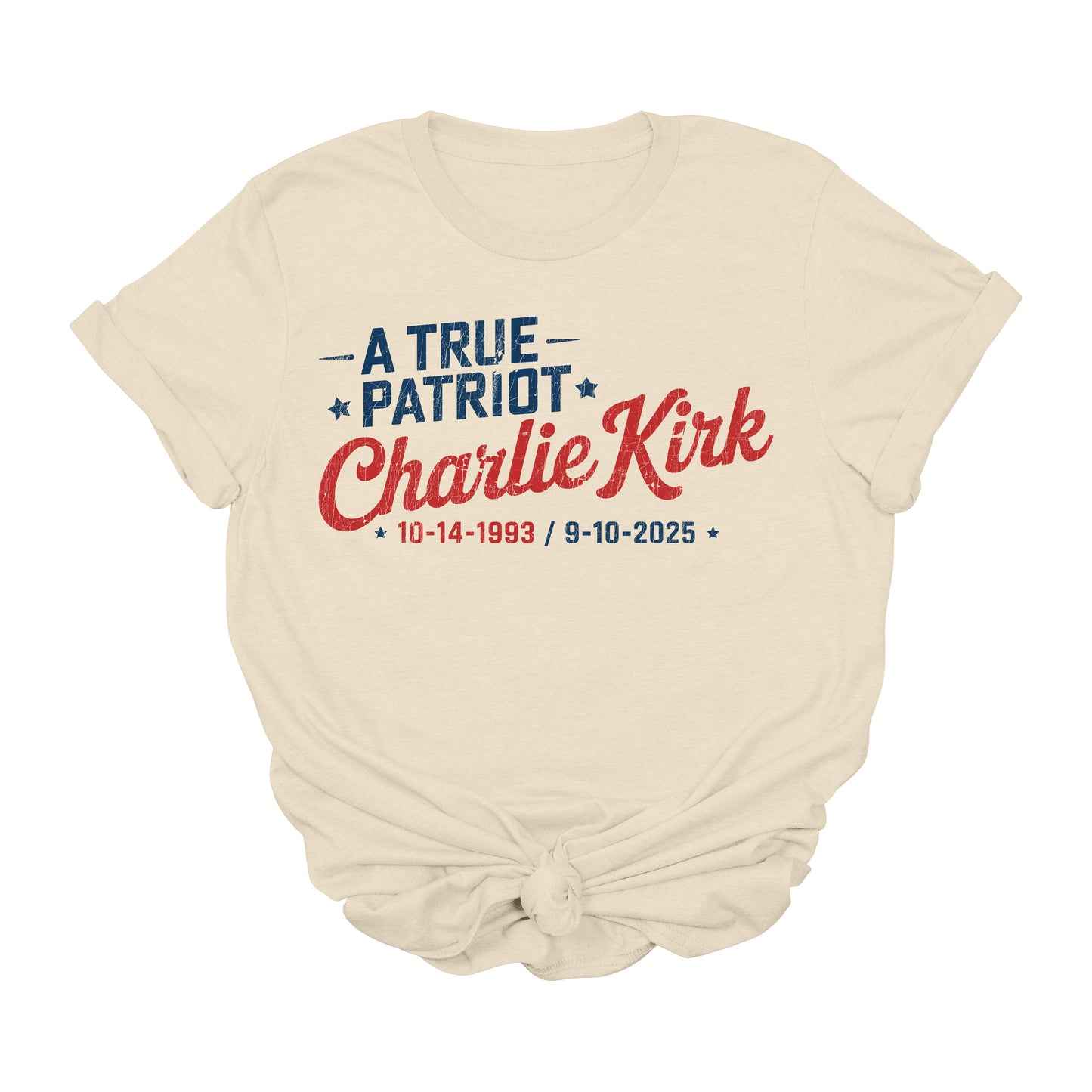 Charlie Kirk A True Patriot Vintage T-Shirt – Charlie Memorial Tee