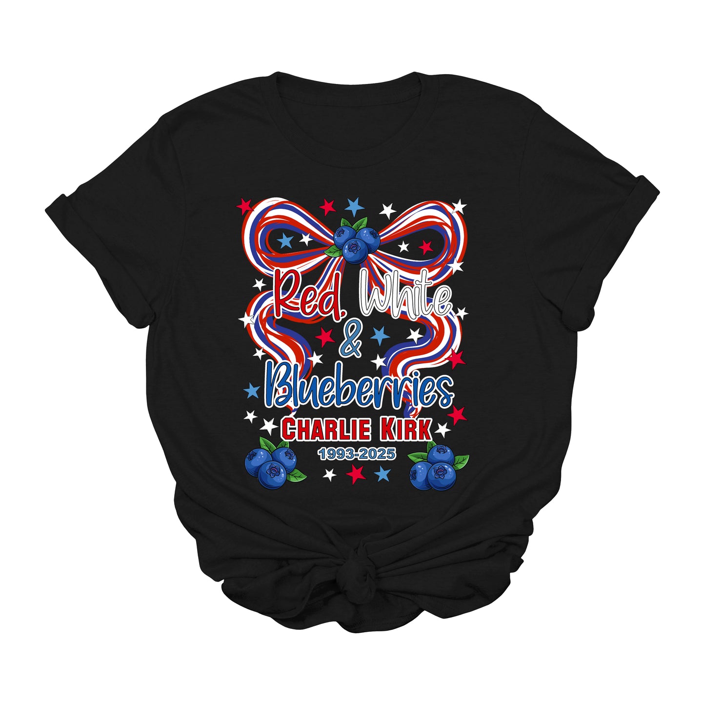 Charlie Kirk Red White & Blueberries Patriotic T-Shirt – USA Pride Graphic Tee