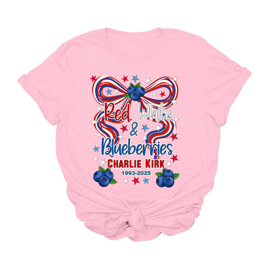 Charlie Kirk Red White & Blueberries Patriotic T-Shirt – USA Pride Graphic Tee