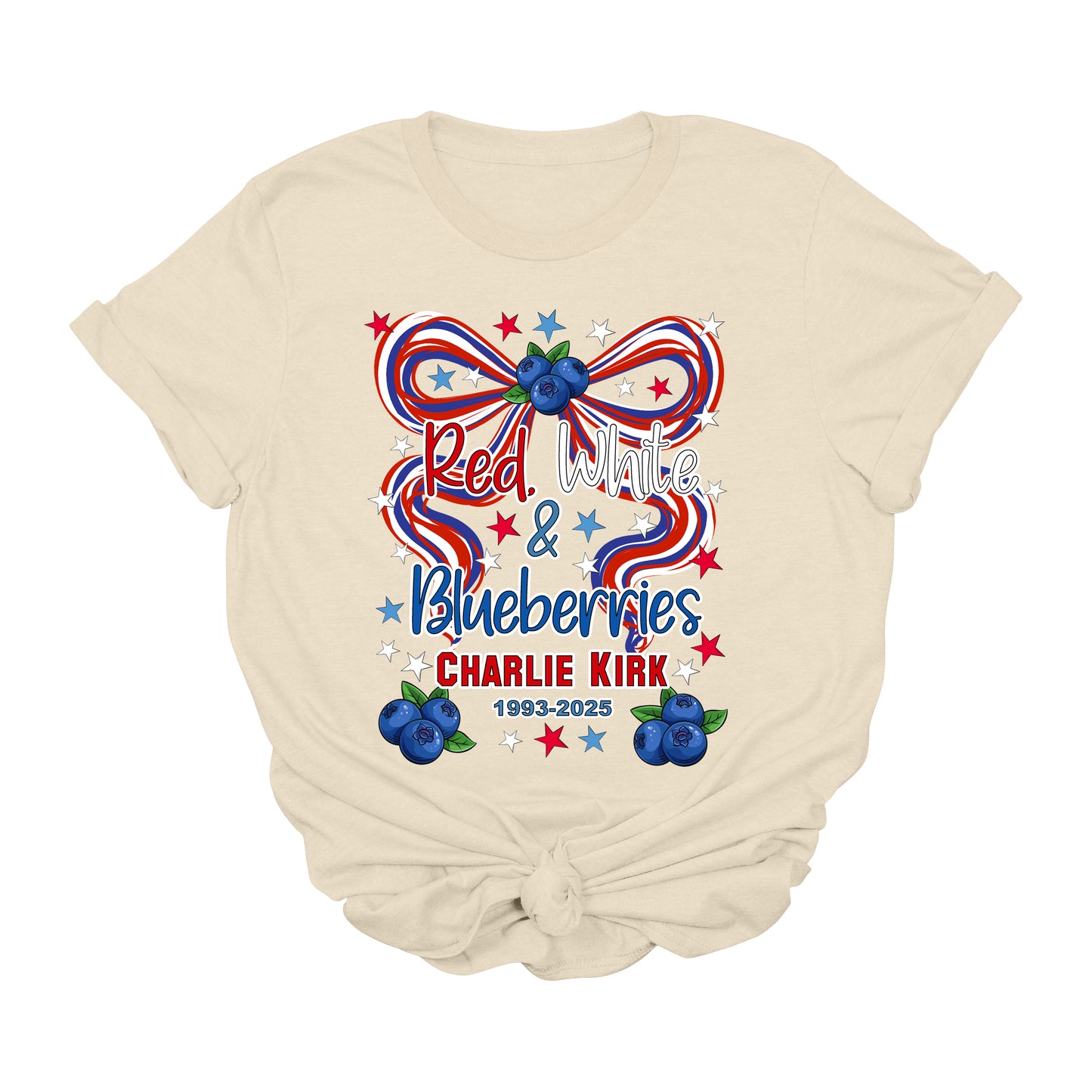 Charlie Kirk Red White & Blueberries Patriotic T-Shirt – USA Pride Graphic Tee