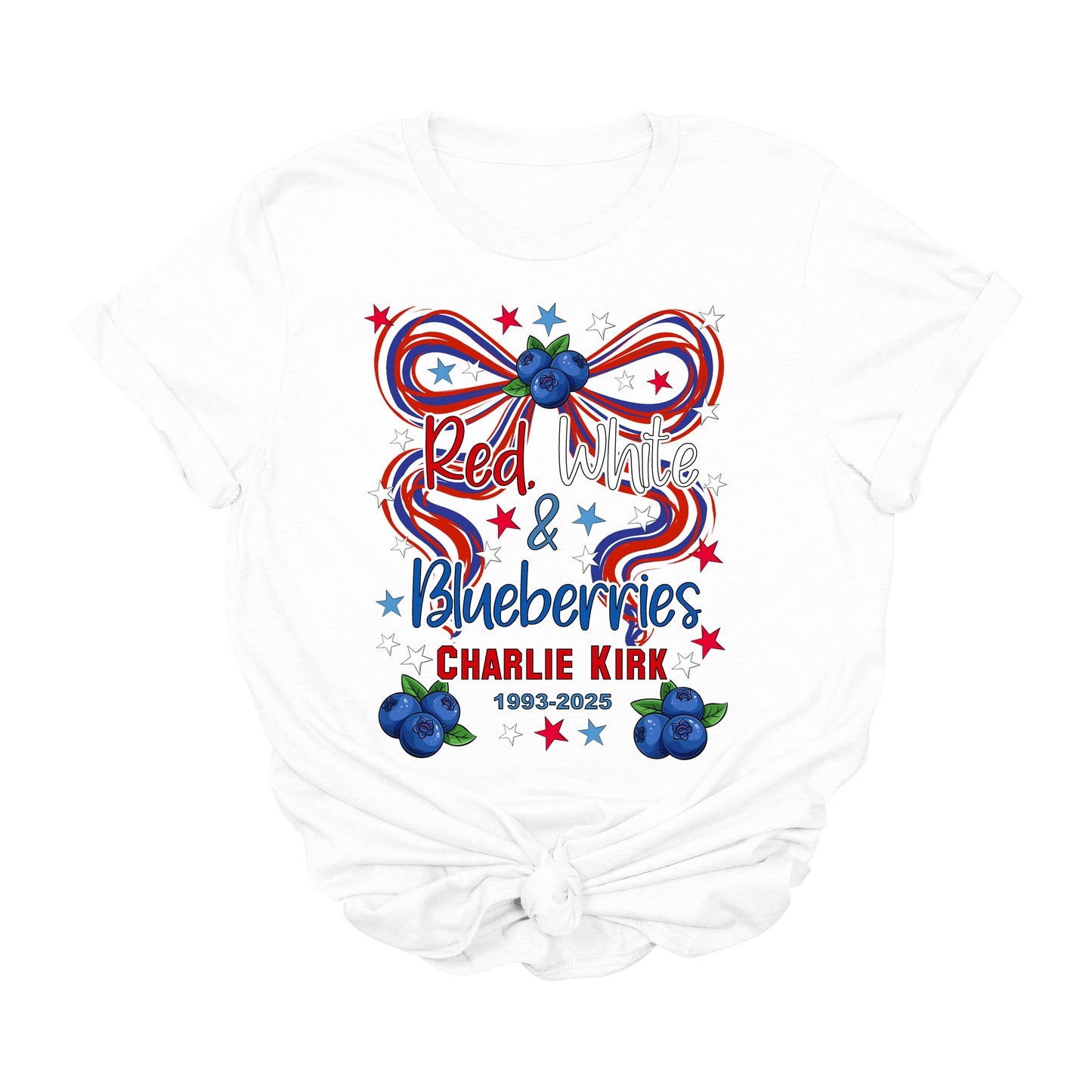 Charlie Kirk Red White & Blueberries Patriotic T-Shirt – USA Pride Graphic Tee