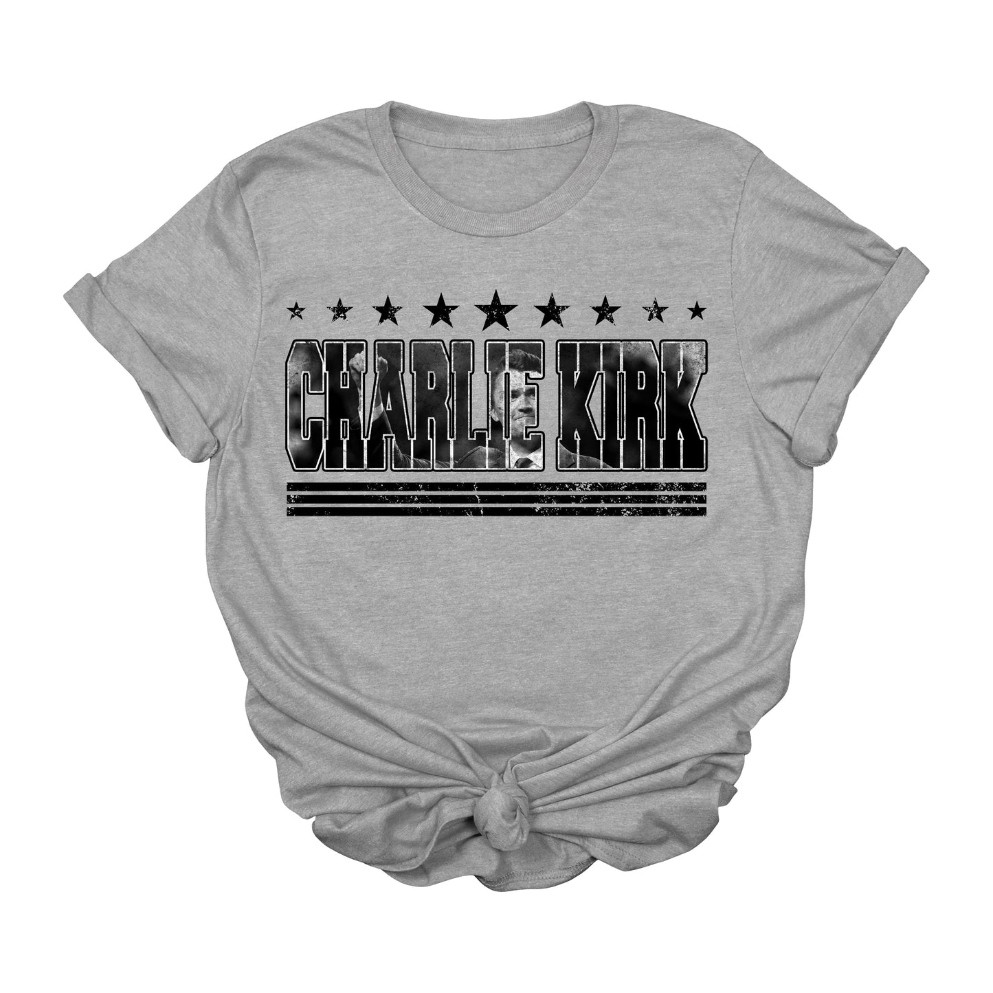 Charlie Kirk Stars & Stripes Red T-Shirt – Patriotic Freedom Graphic Tee