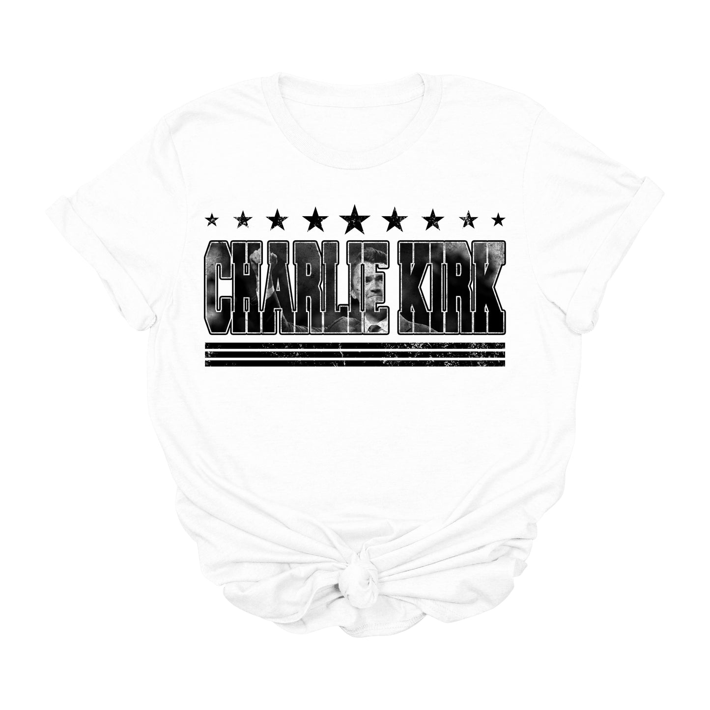 Charlie Kirk Stars & Stripes Red T-Shirt – Patriotic Freedom Graphic Tee