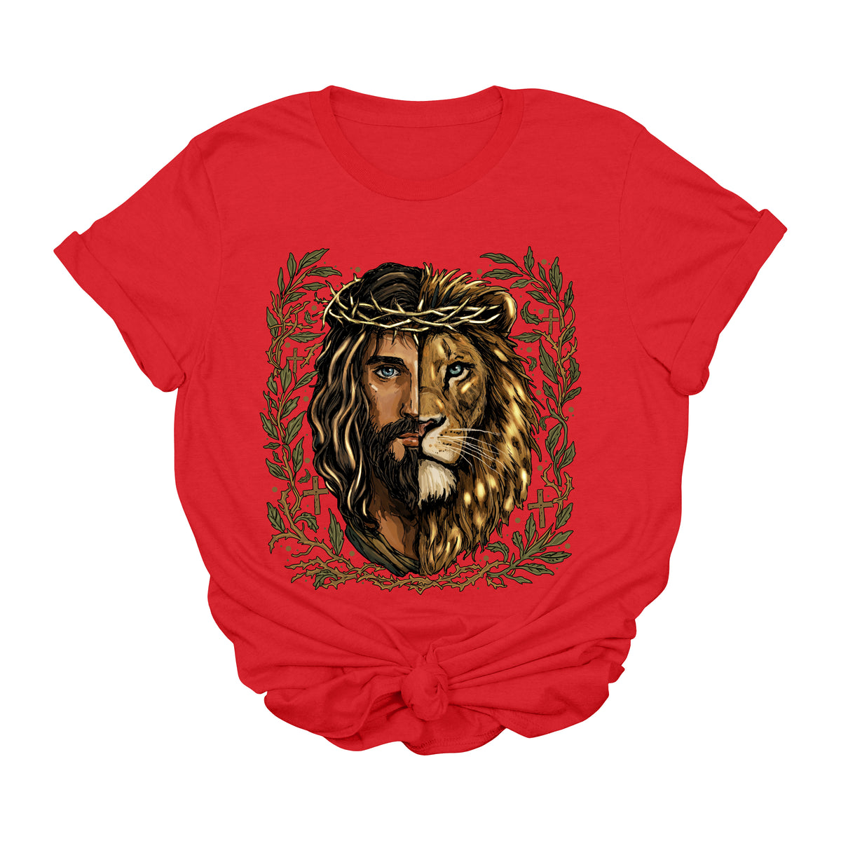 Jesus Lion Graphic Tee | Christian Faith Western T-Shirt | Lion of Judah Shirt
