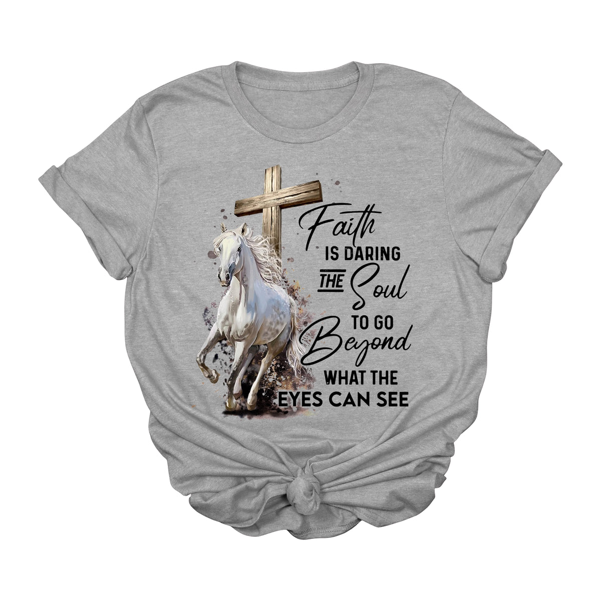 Faith Is Daring the Soul Western Horse Graphic Tee | Christian Cowgirl Faith Shirt