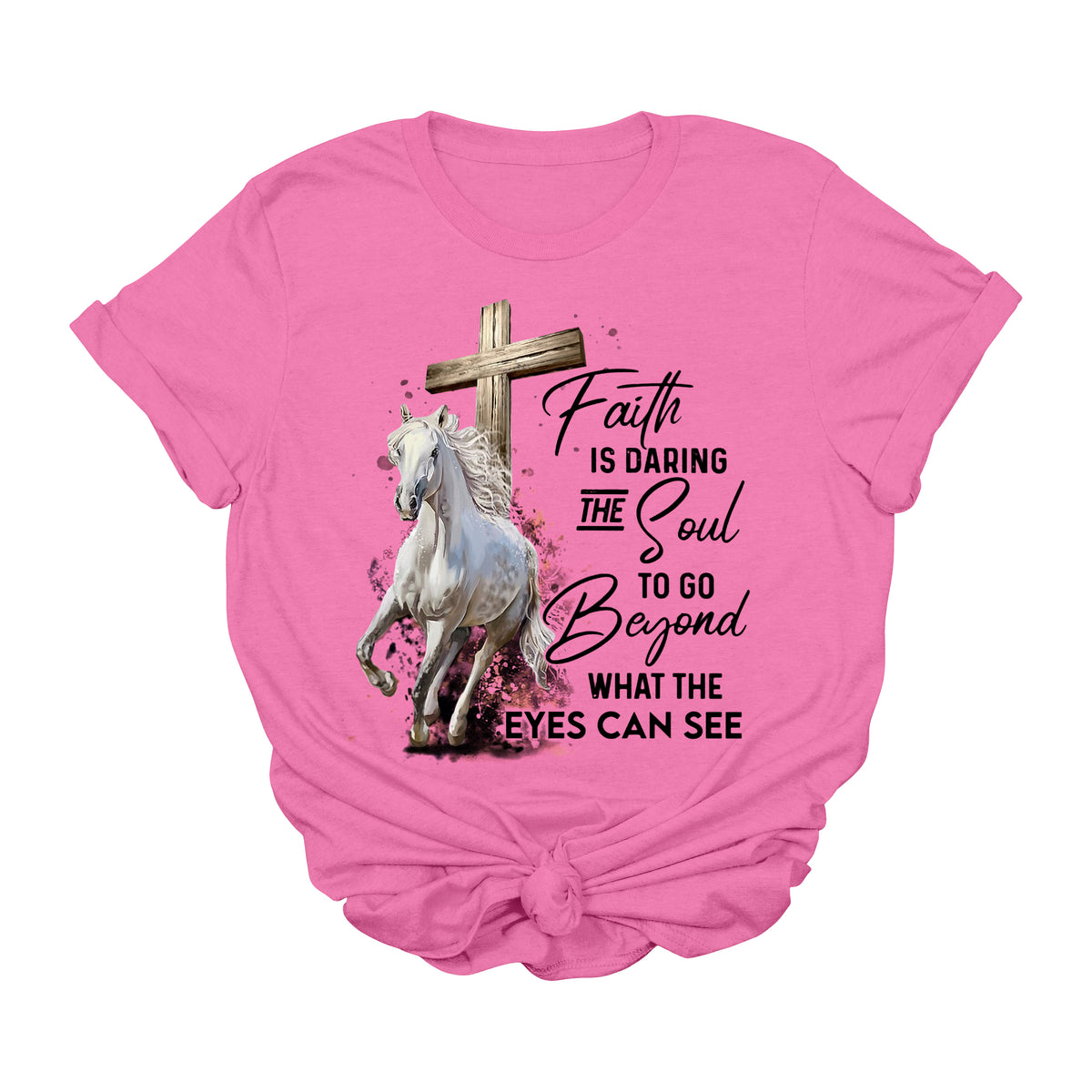 Faith Is Daring the Soul Western Horse Graphic Tee | Christian Cowgirl Faith Shirt