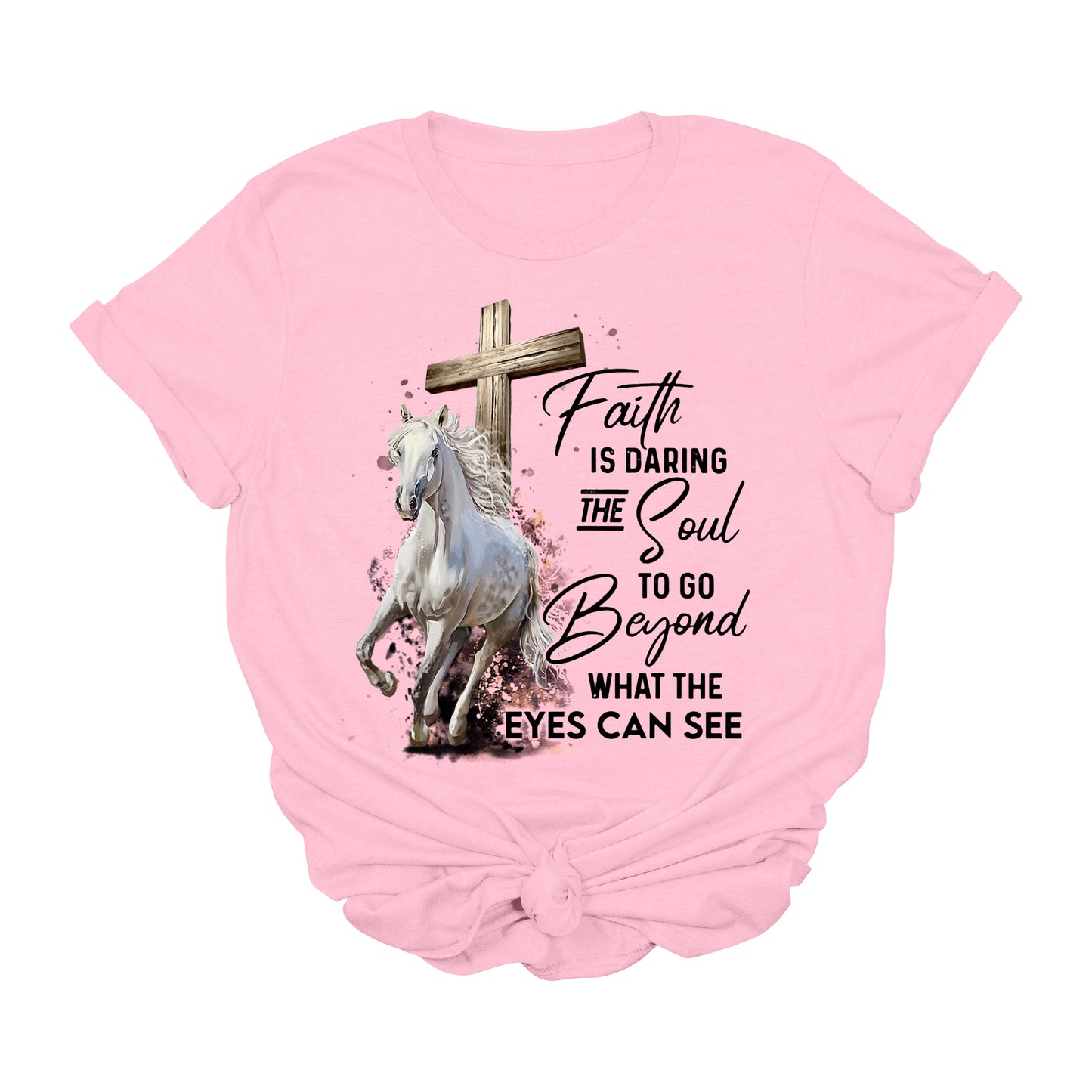 Faith Is Daring the Soul Western Horse Graphic Tee | Christian Cowgirl Faith Shirt