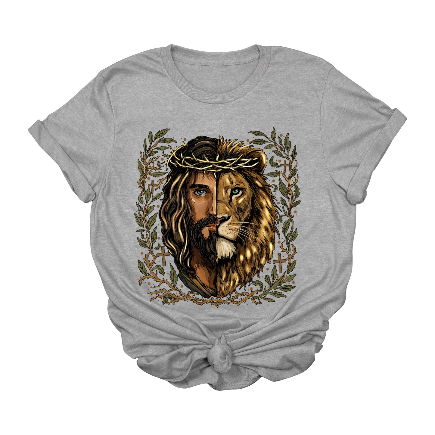 Jesus Lion Graphic Tee | Christian Faith Western T-Shirt | Lion of Judah Shirt