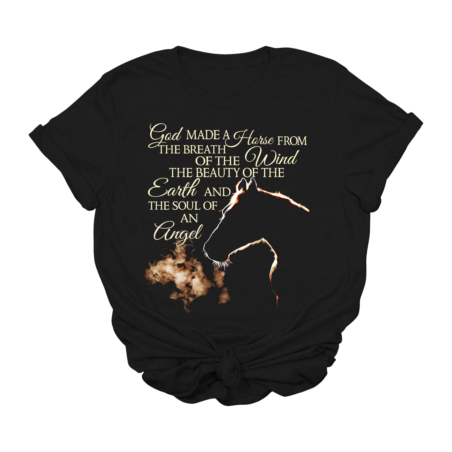 God Made a Horse From the Breath of Wind Christian Horse Graphic Tee | Western Faith Shirt