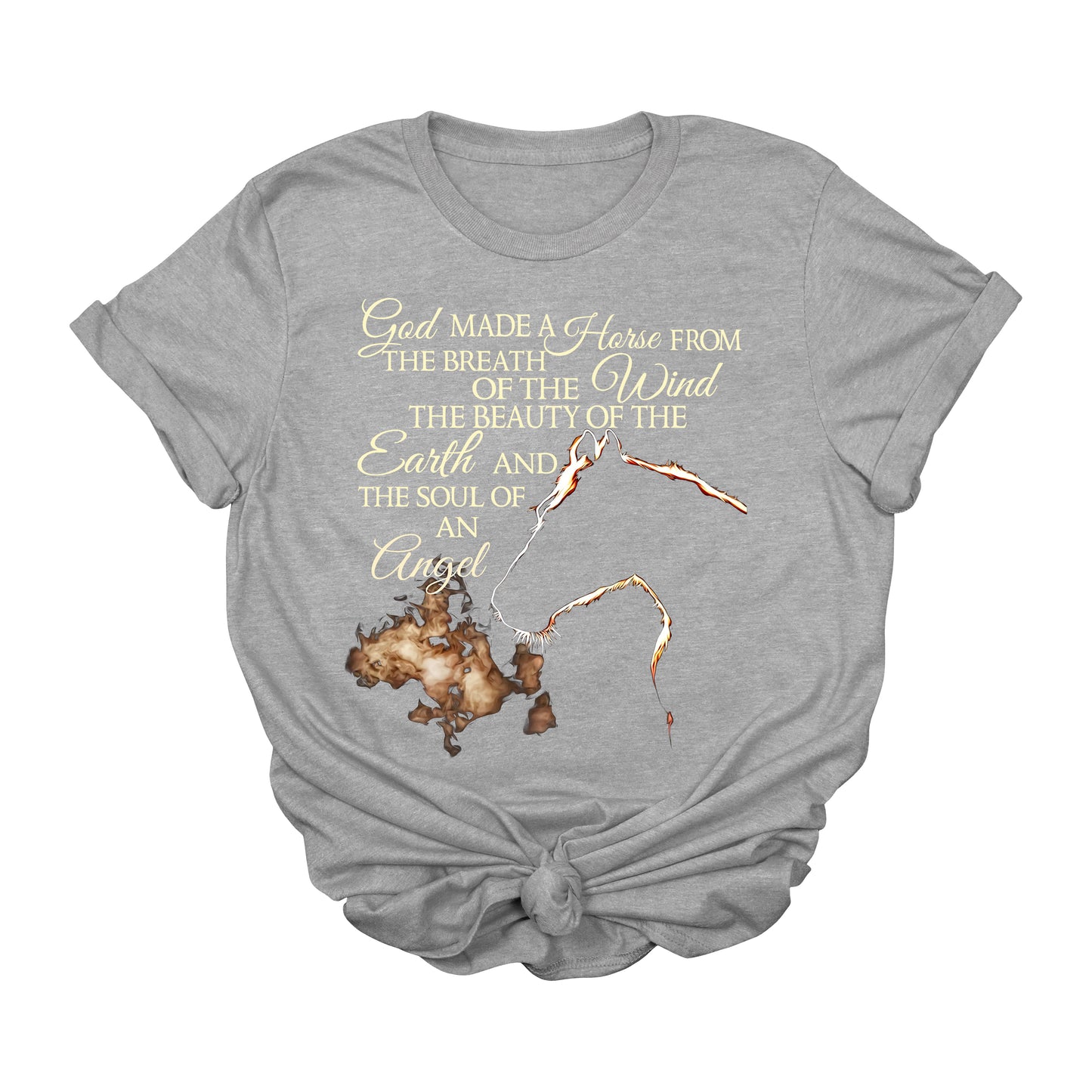 God Made a Horse From the Breath of Wind Christian Horse Graphic Tee | Western Faith Shirt